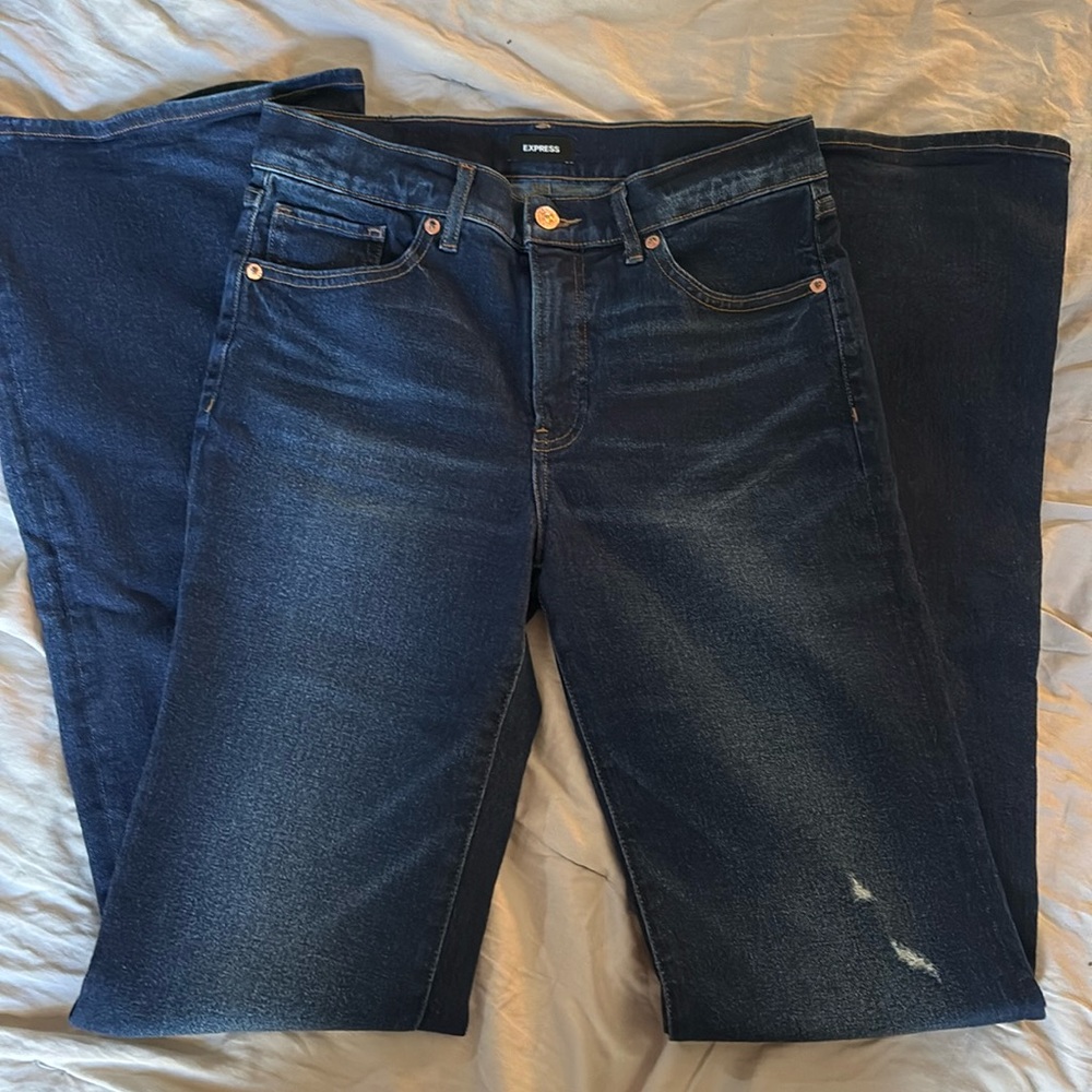 Dark Flare Denim Jeans